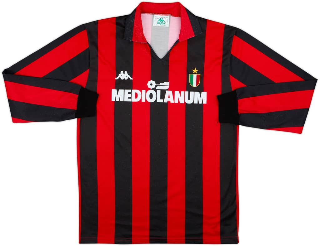 1988-89 AC Milan Home L/S Shirt - 9/10 - (XL)