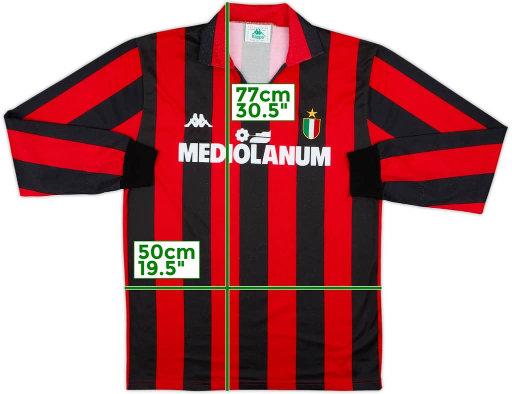 1988-89 AC Milan Home L/S Shirt - 9/10 - (XL)