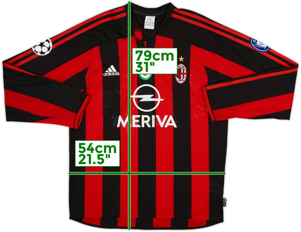 2003-04 AC Milan Home L/S Shirt - 5/10 - (M)