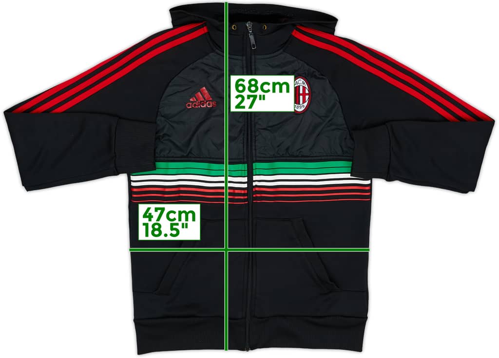 2011-12 AC Milan adidas Hooded Track Jacket - 8/10 - (S)