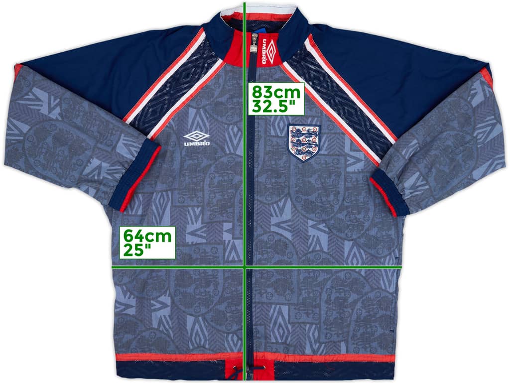 1993-95 England Umbro Track Jacket - 7/10 - (L)