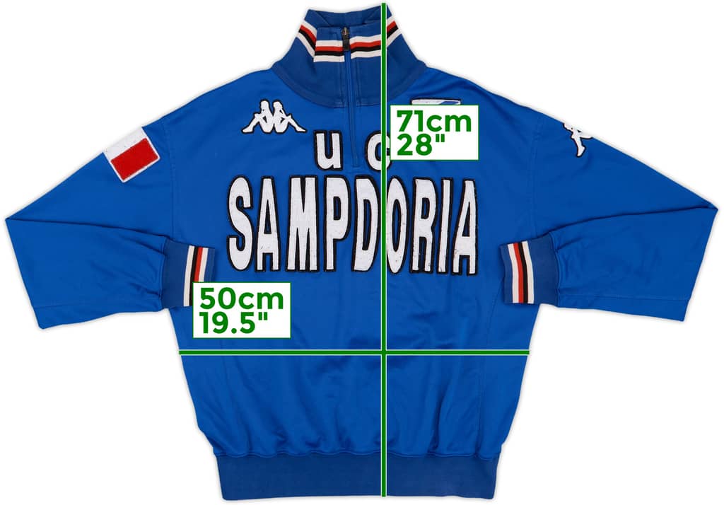 2005-06 Sampdoria Asics 1/4 Zip Drill Top - 8/10 - (L)