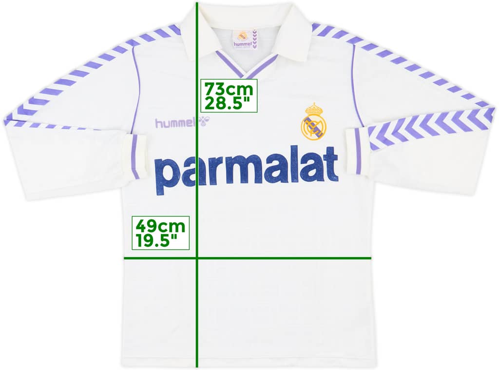 1988-89 Real Madrid Home L/S Shirt - 9/10 - (L)