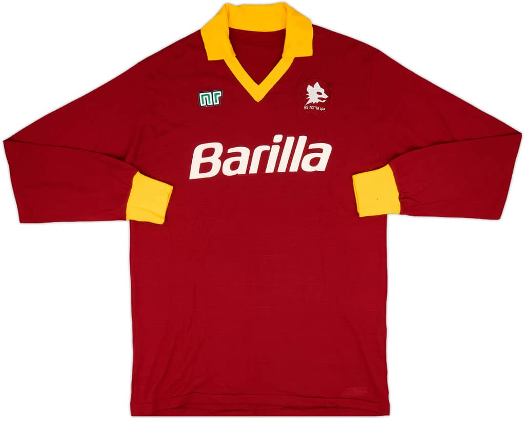 1987-90 Roma Home L/S Shirt - 9/10 - (XL)