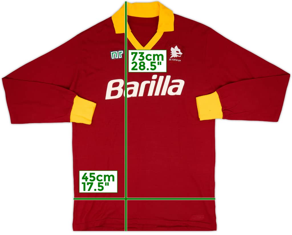 1987-90 Roma Home L/S Shirt - 9/10 - (XL)