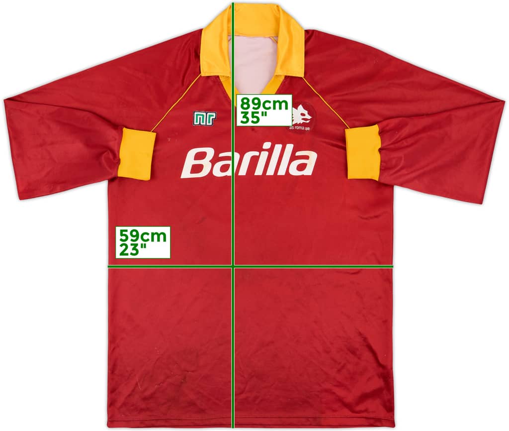 1990-91 Roma Home L/S Shirt - 8/10 - (XL)