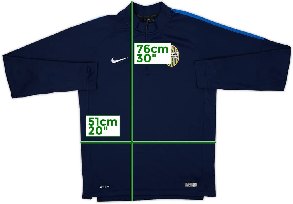 2015-16 Hellas Verona Nike 1/4 Zip Track Jacket - 9/10 - (M)
