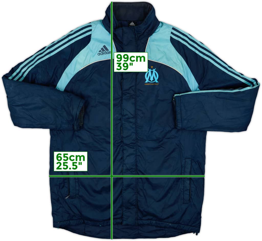 2008-09 Olympique Marseille adidas Padded Bench Coat - 5/10 - (L/XL)