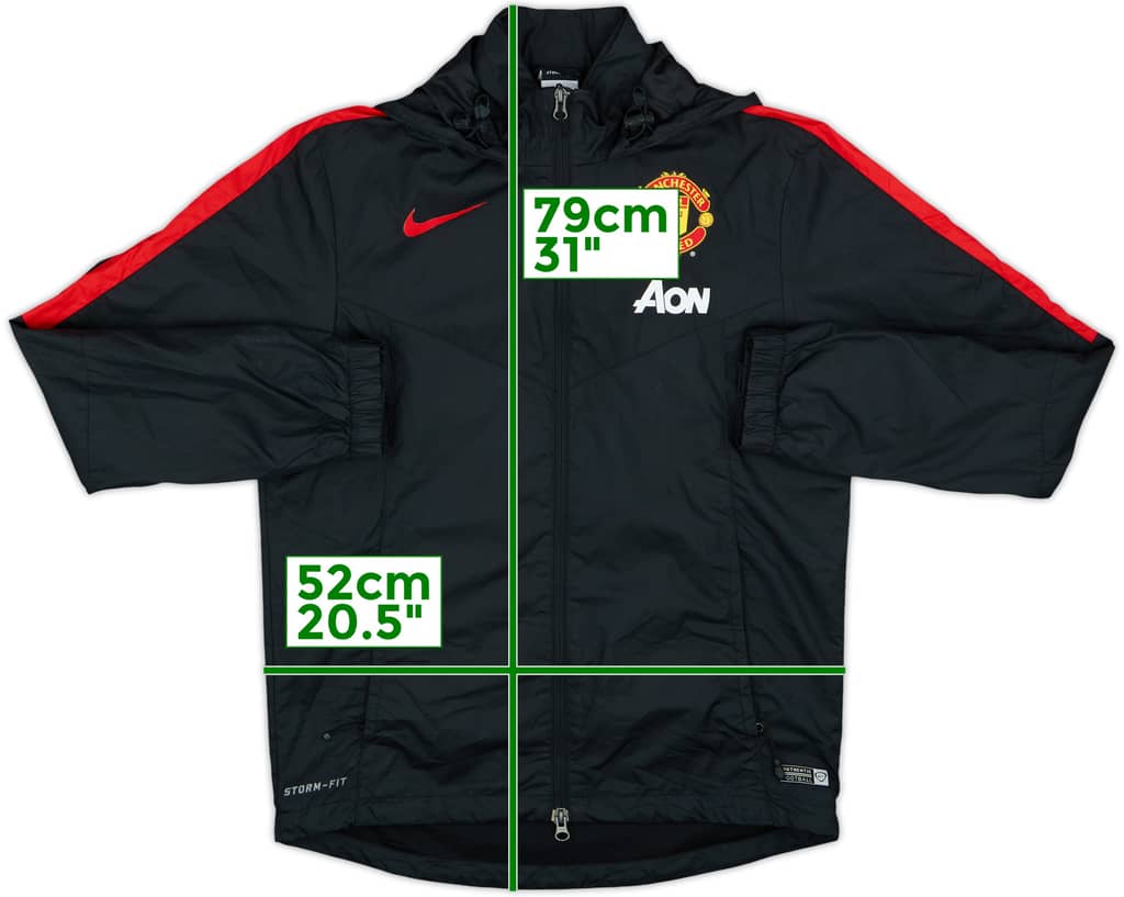 2014-15 Manchester United Nike Hooded Rain Jacket - 8/10 - (S)