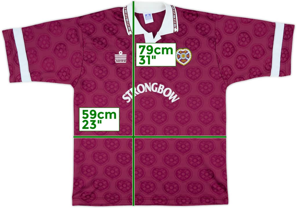 1992-93 Hearts Home Shirt - 10/10 - (XL)