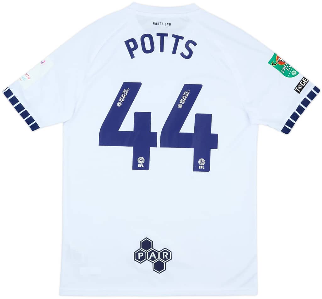 2024-25 Preston North End Match Issue Carabao Cup Home Shirt Potts #44
