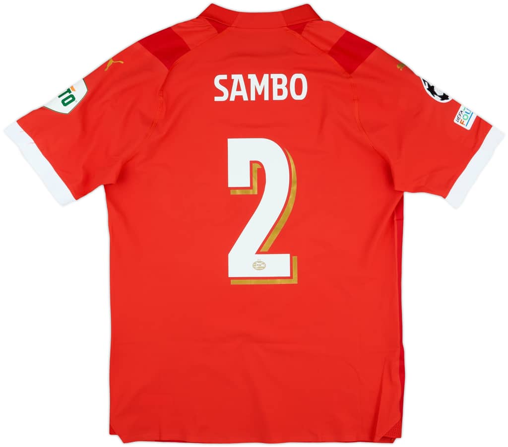 2023-24 PSV Match Issue Champions League Home Shirt Sambo #2