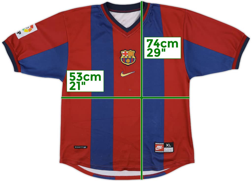 1998-00 Barcelona Home Shirt - 8/10 - (XL.Boys)