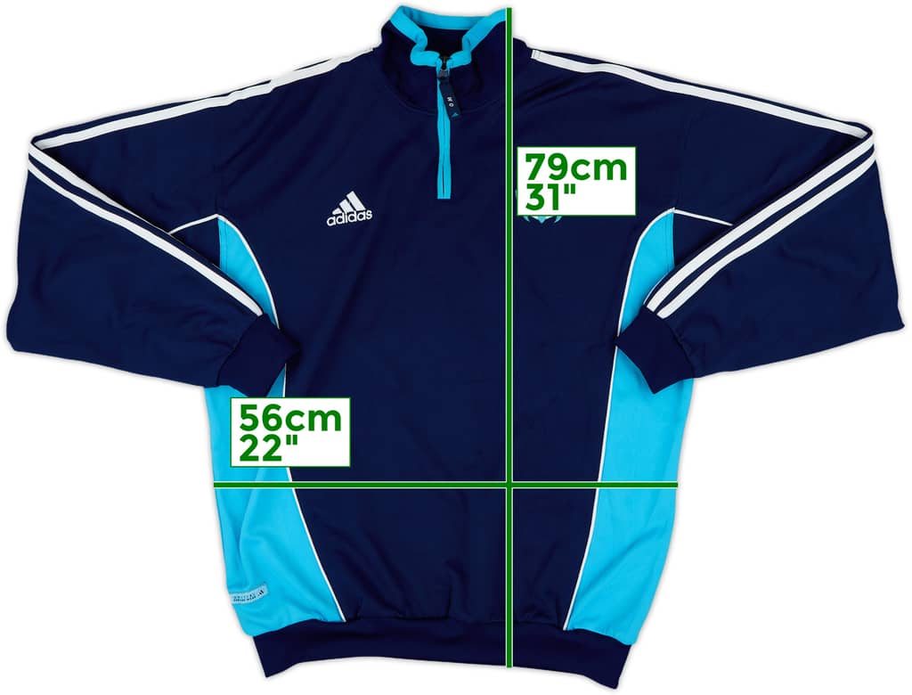2000-01 Olympique Marseille adidas 1/4 Zip Sweat Top - 8/10 - (L)
