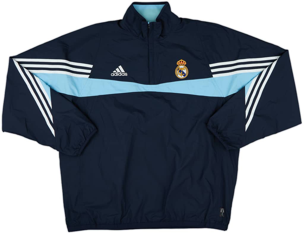 2003-04 Real Madrid adidas Reversible 1/4 Zip Drill Top - 8/10 - (L)