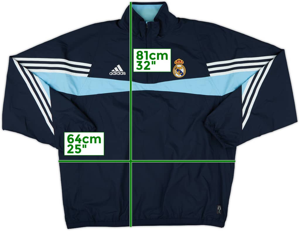 2003-04 Real Madrid adidas Reversible 1/4 Zip Drill Top - 8/10 - (L)