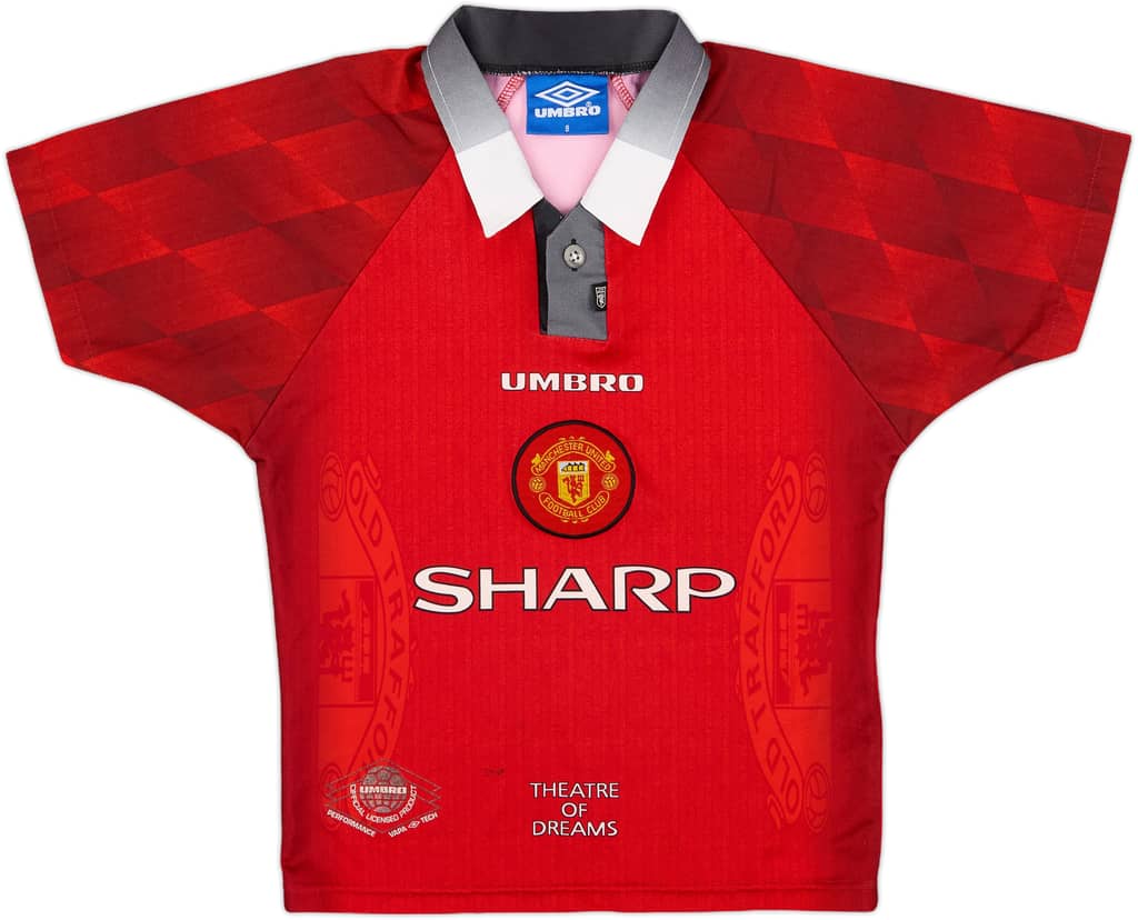 1996-98 Manchester United Home Shirt - 8/10 - (S.Boys)