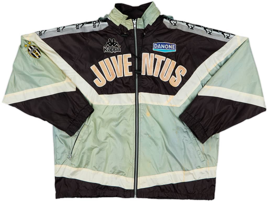 1995-96 Juventus Kappa Hooded 1/4 Zip Rain Jacket - 5/10 - (L)