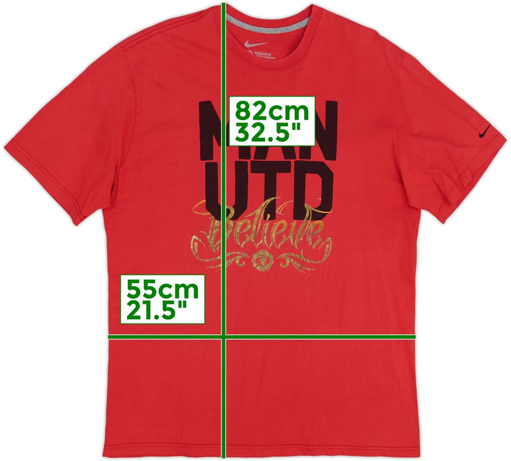 2011-12 Manchester United Nike Cotton Tee - 6/10 - (XL)