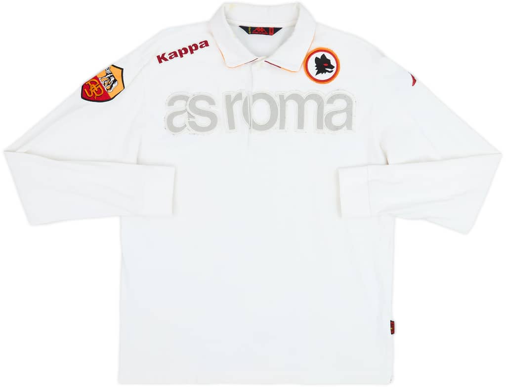 2001-02 Roma Kappa Polo L/S Shirt - 8/10 - (L)
