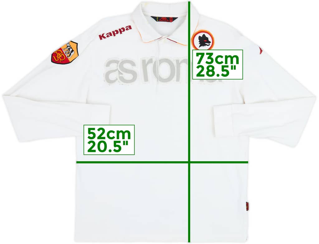 2001-02 Roma Kappa Polo L/S Shirt - 8/10 - (L)
