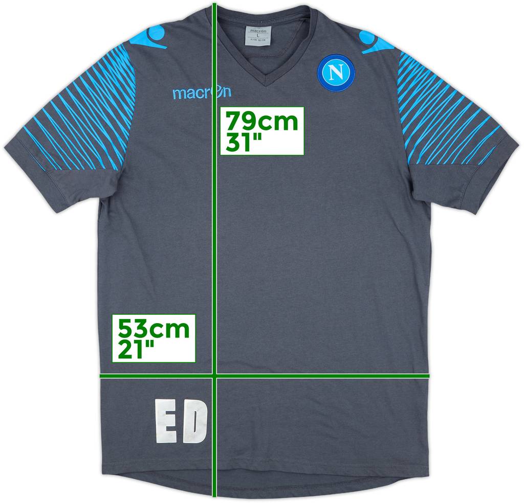 2014-15 Napoli Macron Staff Issue Cotton Tee ED - 7/10 - (L)
