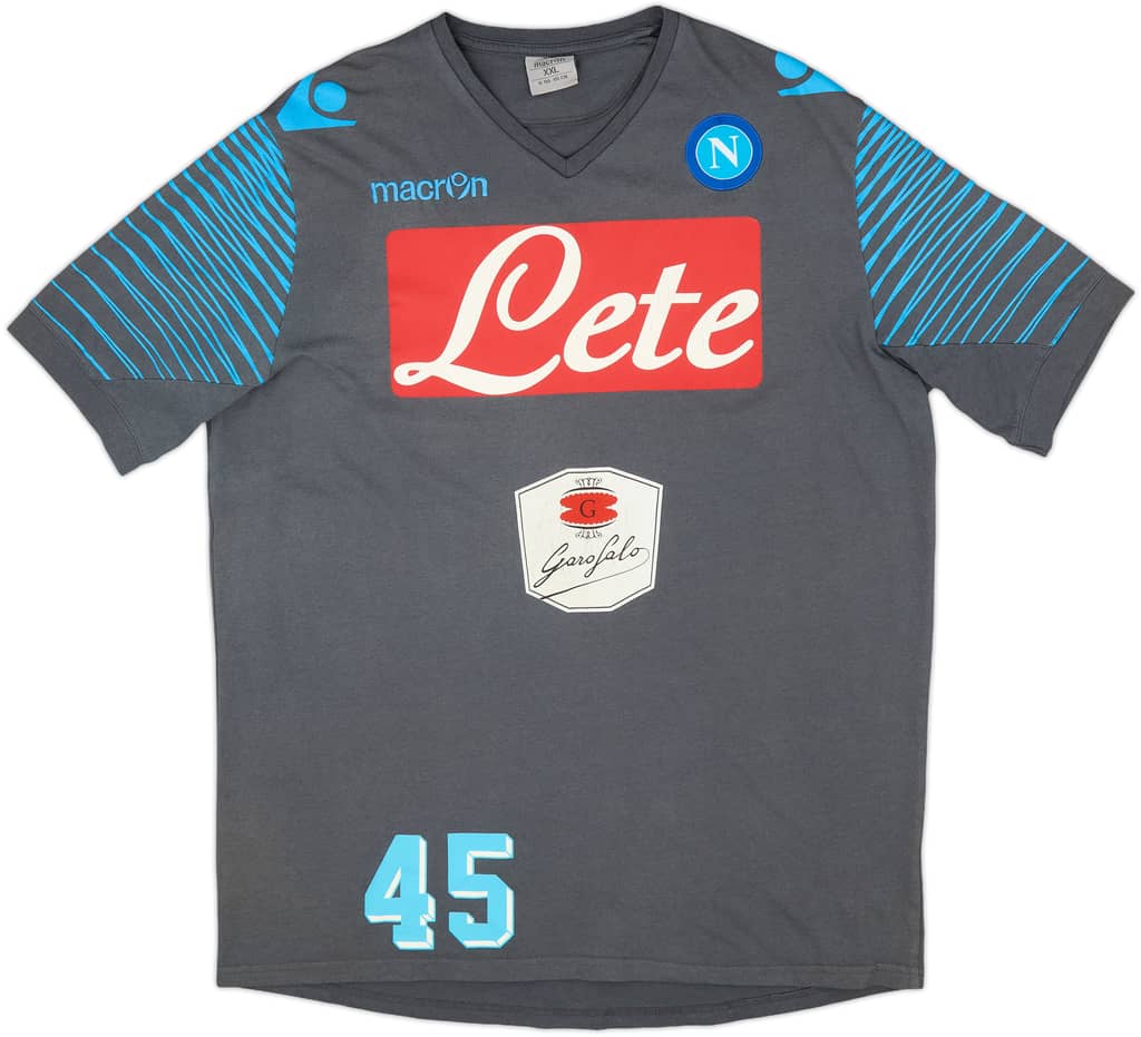 2014-15 Napoli Player Issue Macron Cotton Tee #45 - 5/10 - (XXL)