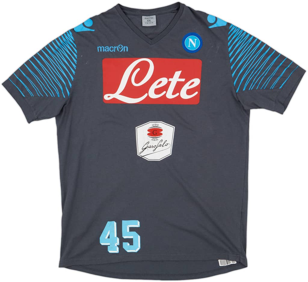 2014-15 Napoli Player Issue Macron Cotton Tee #45 - 6/10 - (XXL)