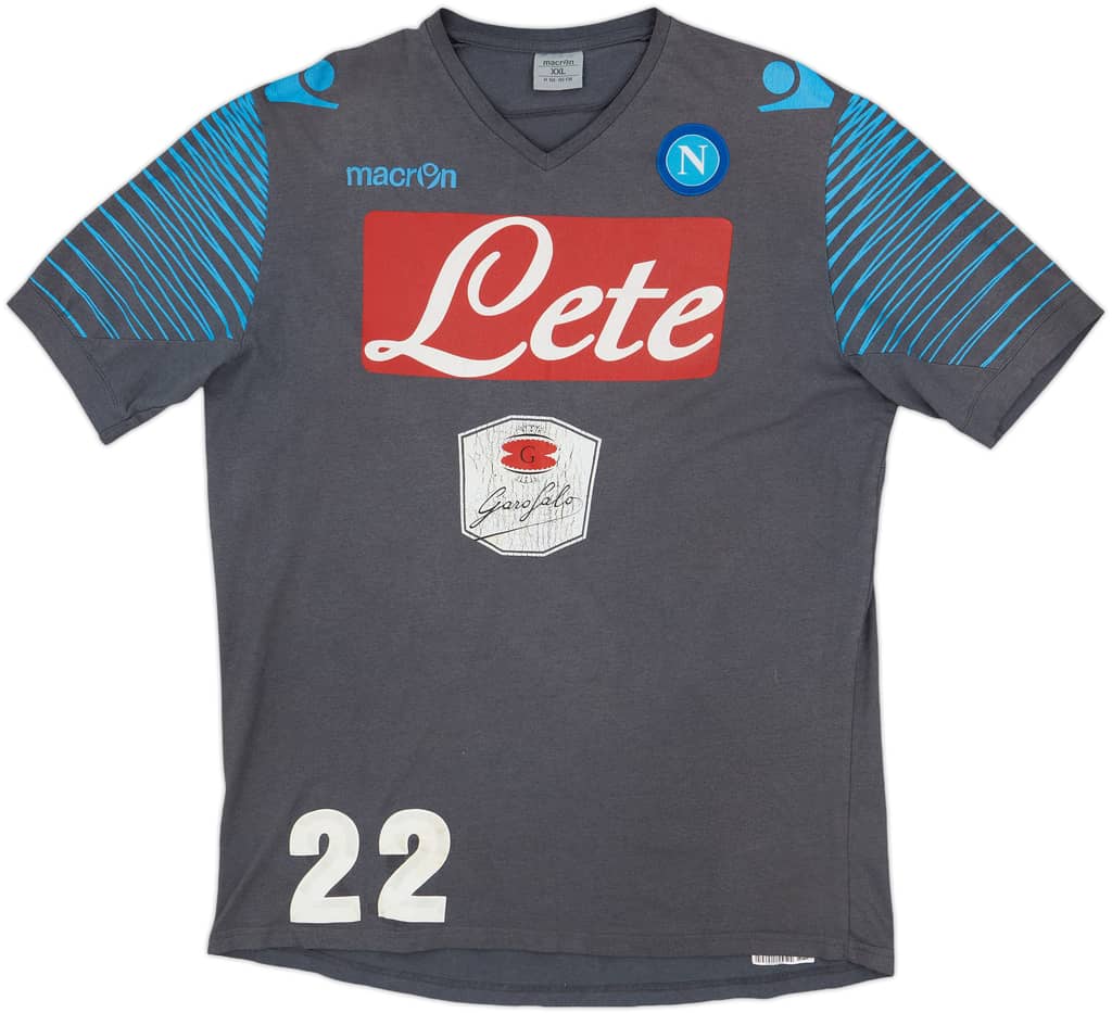 2014-15 Napoli Player Issue Macron Cotton Tee #22 - 5/10 - (XXL)
