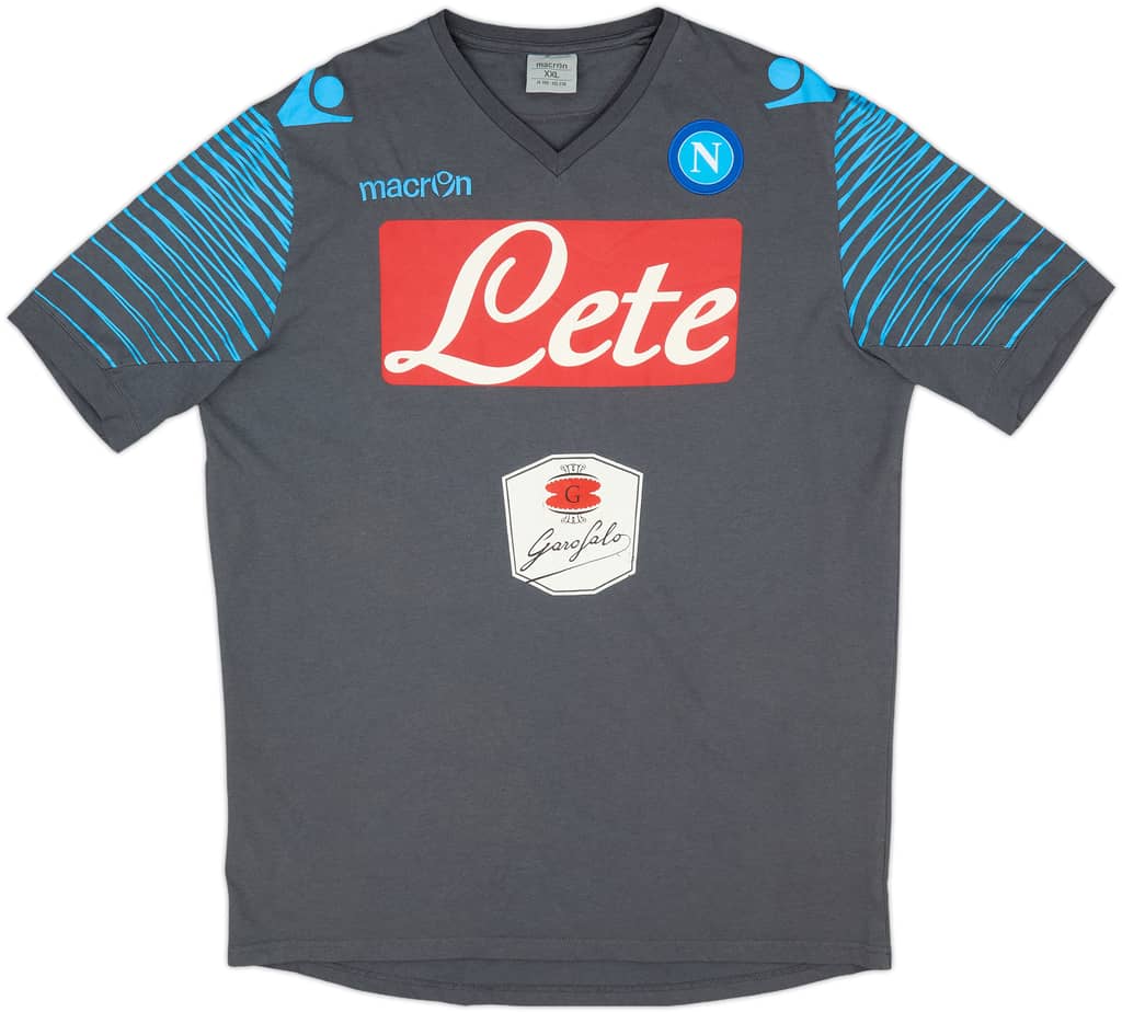 2014-15 Napoli Macron Cotton Tee - 5/10 - (XXL)