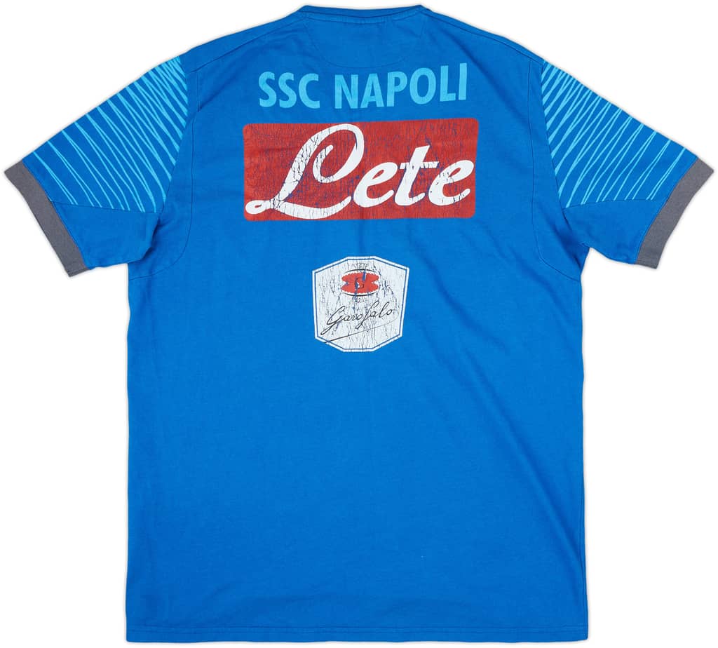 2014-15 Napoli Staff Issue Macron Cotton Tee 'XV' - 5/10 - (XXL)