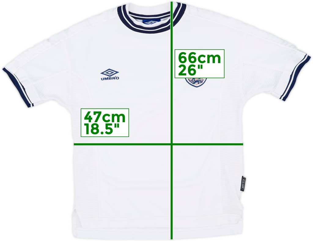 1999-01 England Home Shirt - 7/10 - (Y)