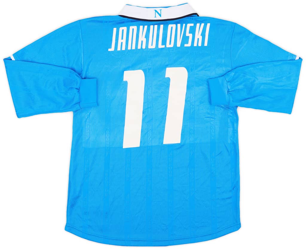 2001-02 Napoli Match Issue Home L/S Shirt Jankulovski #11