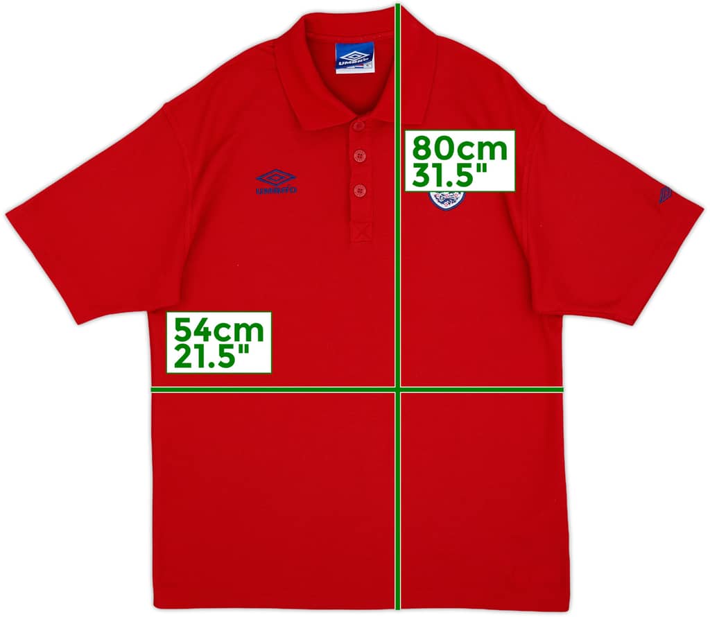 1990s England Umbro Polo Shirt - 9/10 - (XL)
