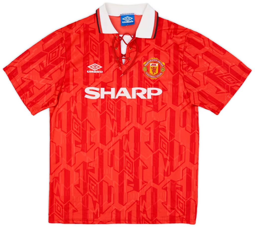 1992-94 Manchester United Home Shirt Keane #16 - 9/10 - (L)