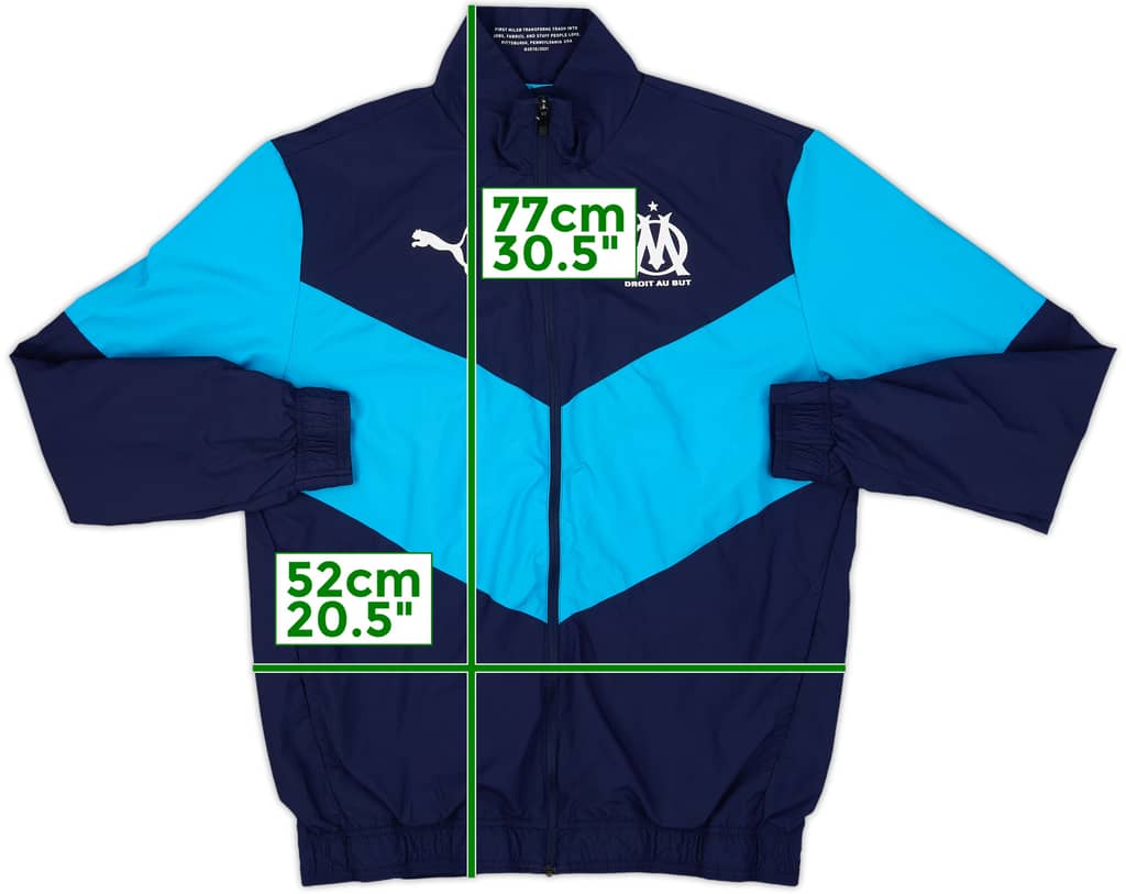 2021-22 Olympique Marseille Puma Track Jacket - 9/10 - (M)