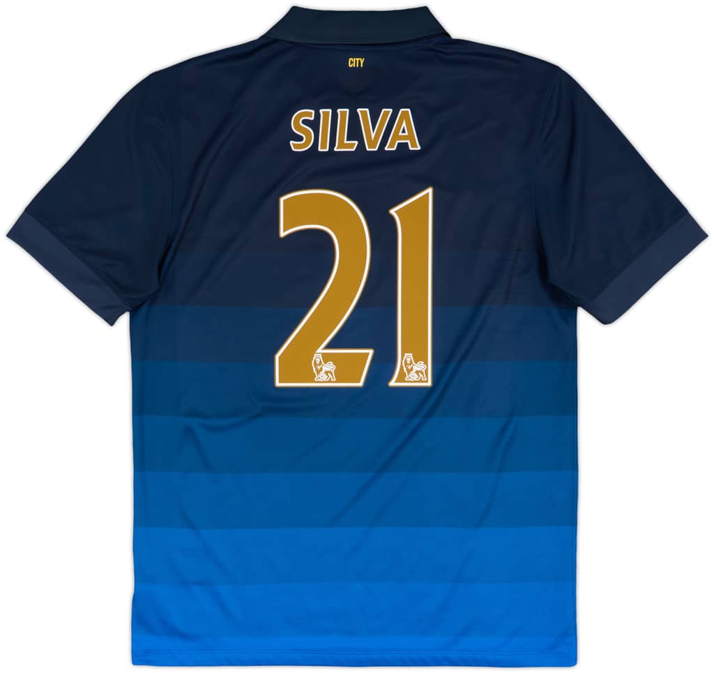 2014-15 Manchester City Away Shirt Silva #21 - 8/10 - (M)