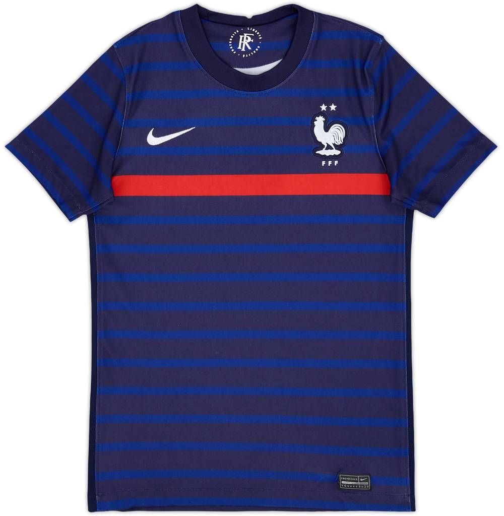 2020-21 France Home Shirt - 9/10 - (L.Boys)