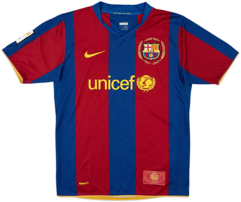 2007-08 Barcelona Home Shirt - 8/10 - (L.Boys)