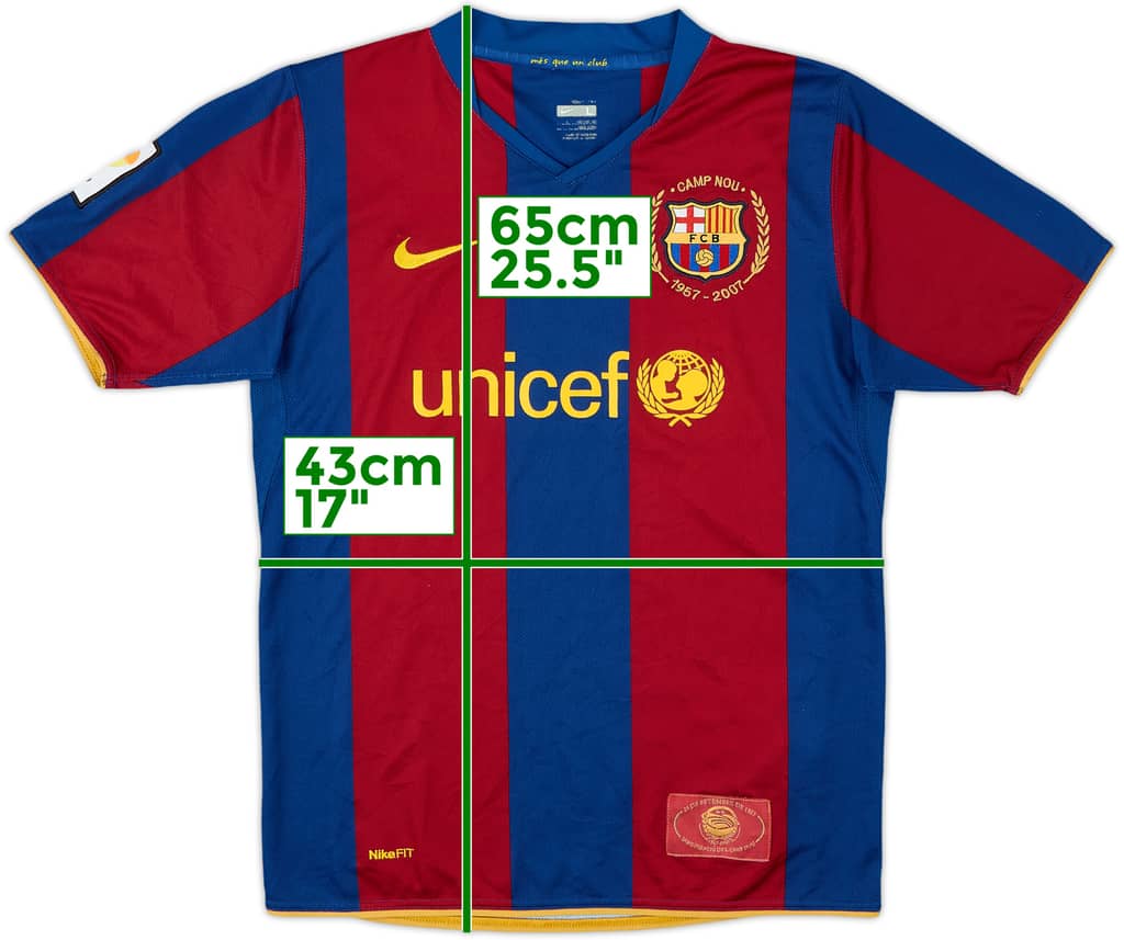 2007-08 Barcelona Home Shirt - 8/10 - (L.Boys)
