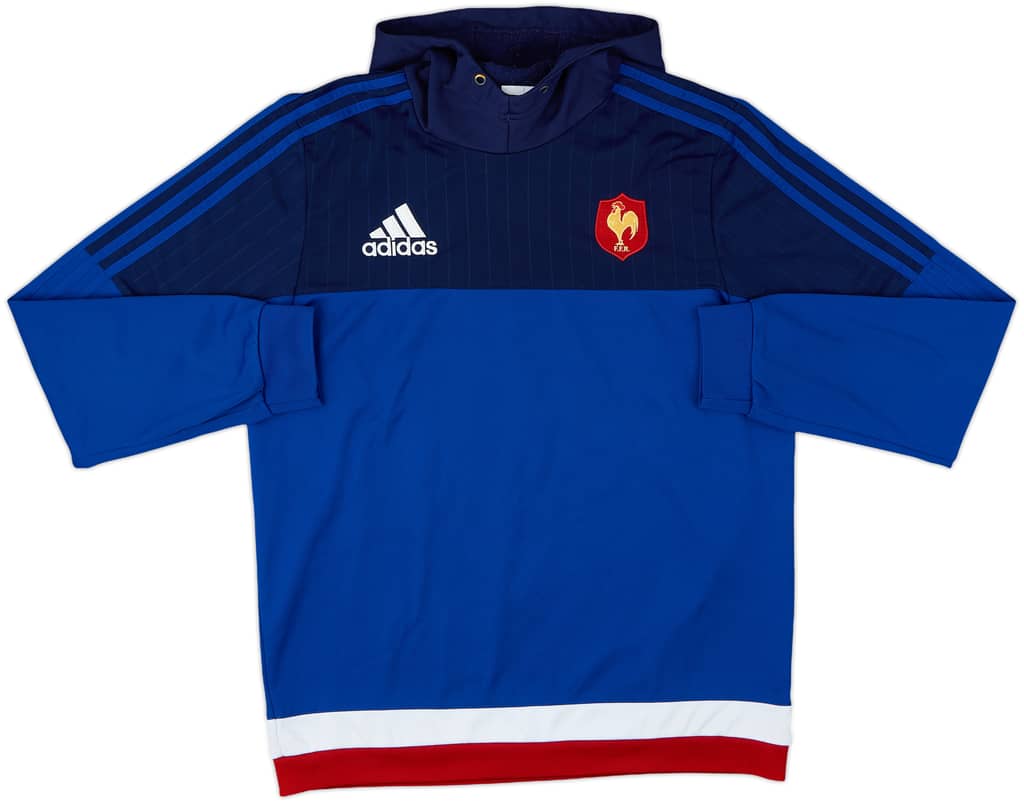 2015-16 France Rugby adidas Hooded Sweat Top - 5/10 - (M)