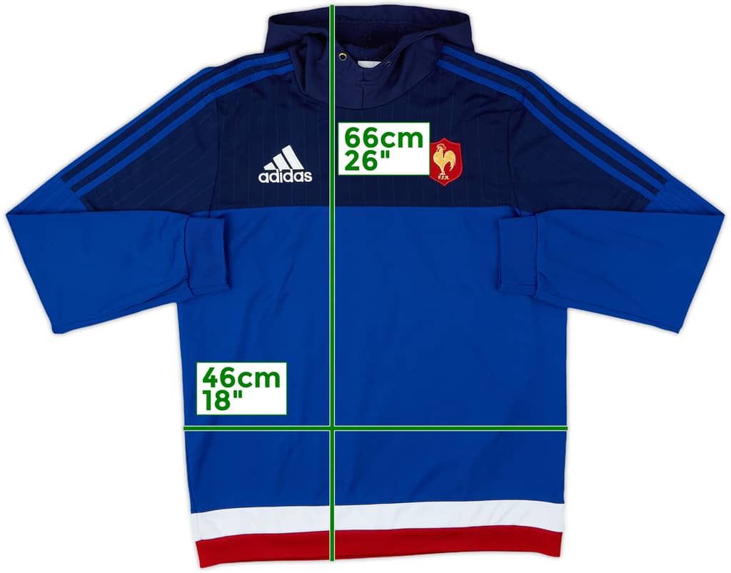 2015-16 France Rugby adidas Hooded Sweat Top - 5/10 - (M)