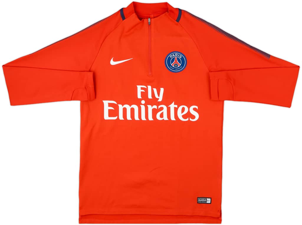 2017-18 Paris Saint-Germain Nike 1/4 Zip Sweat Top - 7/10 - (S)