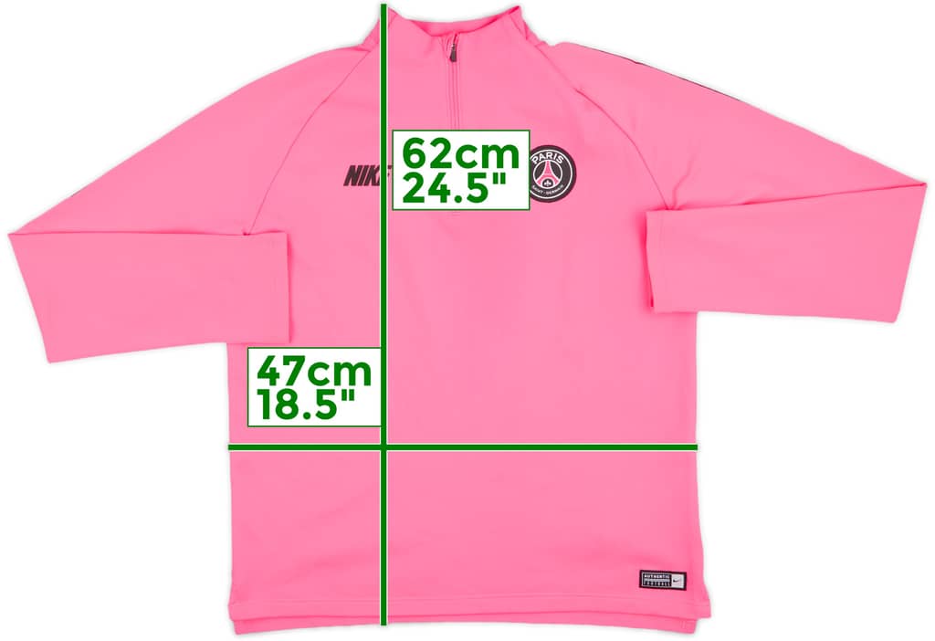 2019-20 Paris Saint-Germain Nike 1/4 Zip Drill Top - 9/10 - (XL.Boys)