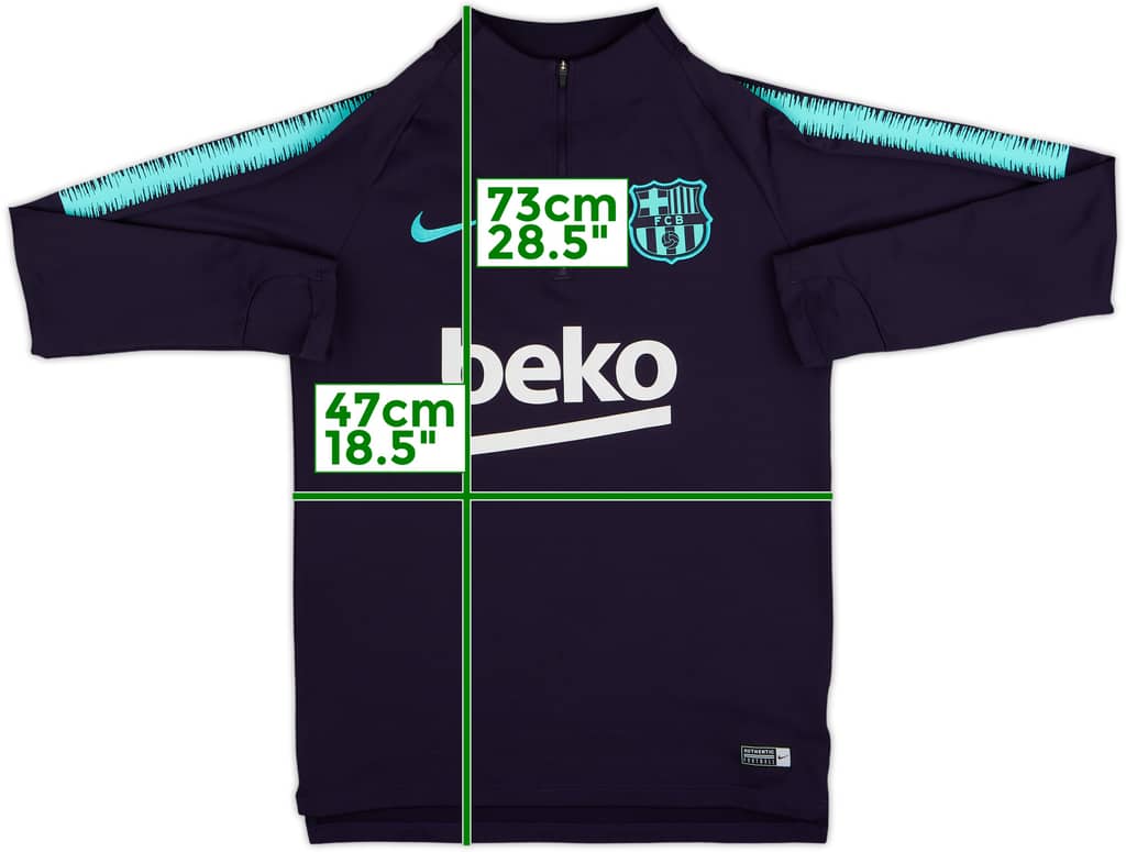 2018-19 Barcelona Nike 1/4 Zip Drill Top - 8/10 - (S)