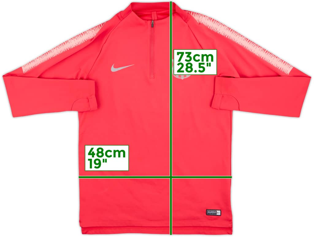 2018-19 Barcelona Nike 1/4 Zip Sweat Top - 7/10 - (M)
