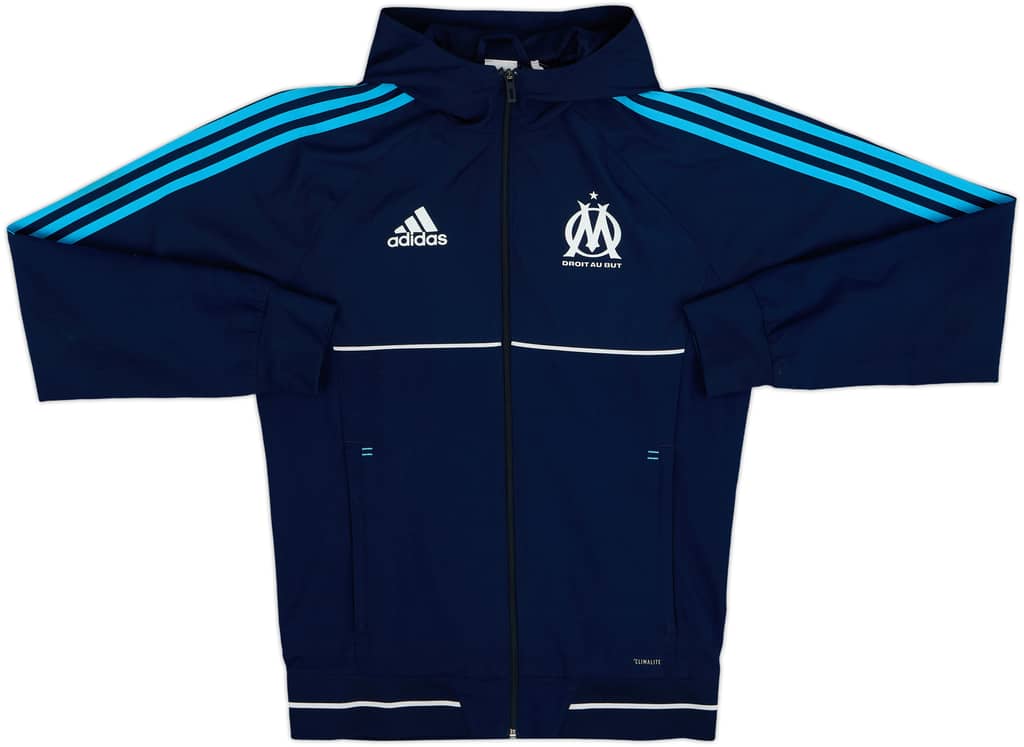 2017-18 Olympique Marseille adidas Hooded Track Jacket - 6/10 - (S)