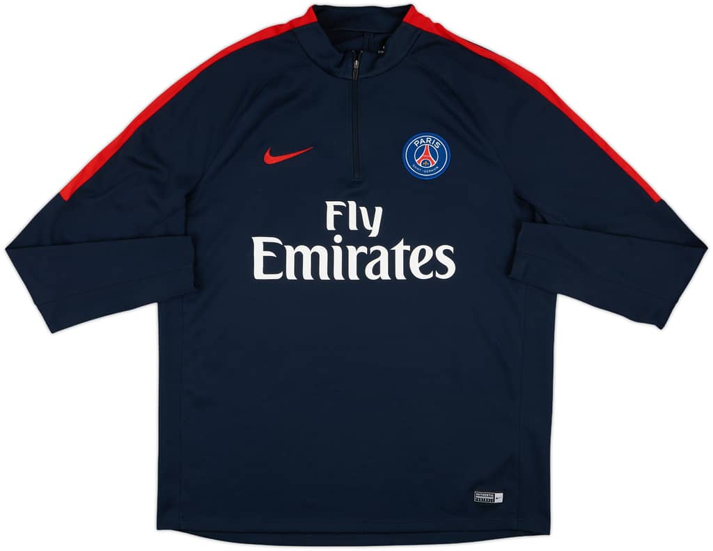 2016-17 Paris Saint-Germain Nike 1/4 Zip Sweat Top - 9/10 - (XL)
