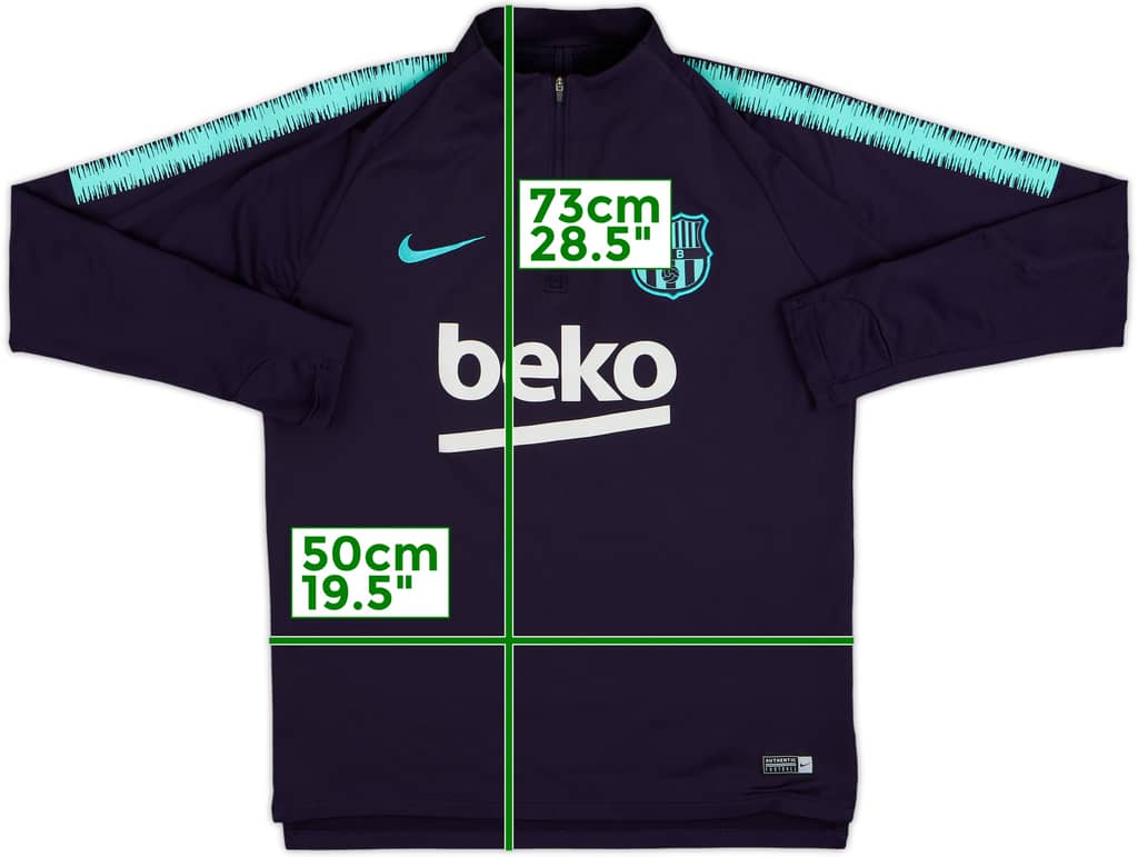 2018-19 Barcelona Nike 1/4 Zip Training Top - 8/10 - (M)