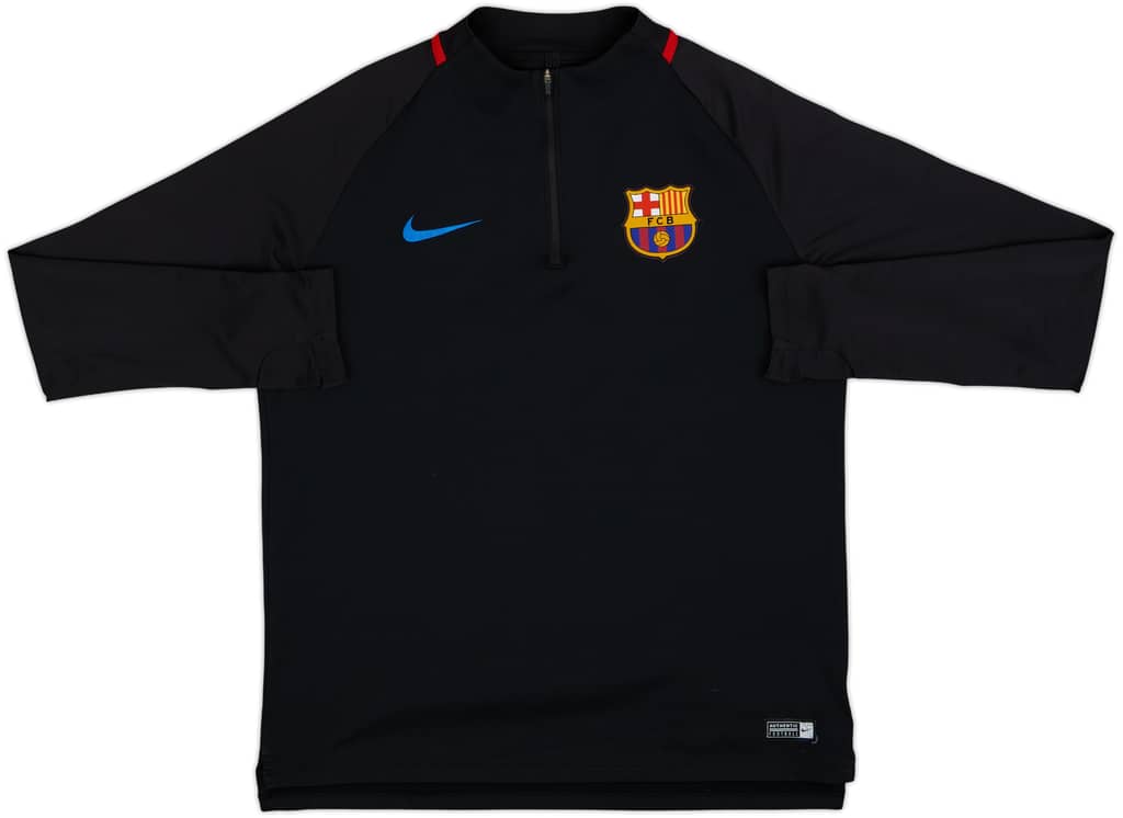 2017-18 Barcelona Nike 1/4 Zip Sweat Top - 9/10 - (L)